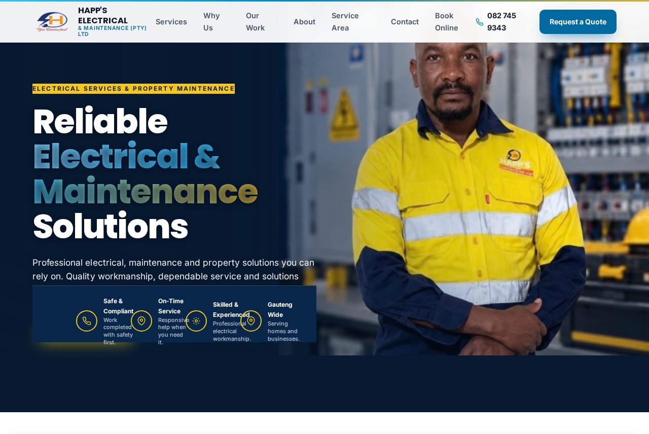 Happ's Electrical & Maintenance website designed by Dorbyl International